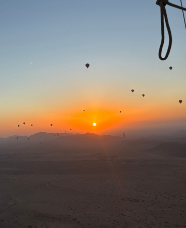 Hot air balloon ride over the Agafay Desert in Marrakech, Morocco